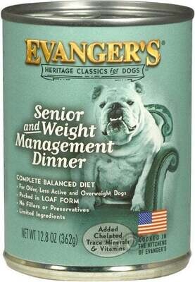 Evangers Classic Senior and Weight Management Canned Dog Food 13-oz, case of 12