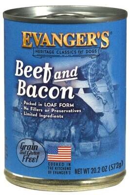 Evangers Classic Beef with Bacon Canned Dog Food 13-oz, case of 12