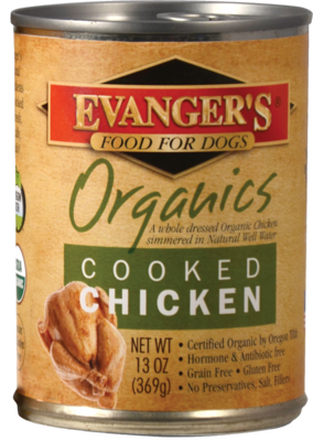 Evangers 100% Organic Cooked Chicken Canned Dog Food 13-oz, case of 12