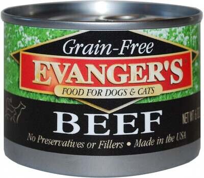 Evangers Grain Free Beef Canned Dog and Cat Food 6-oz, case of 24