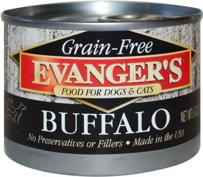 Evangers Grain Free Buffalo Canned Dog and Cat Food 6-oz, case of 24