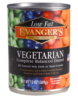 Evangers Low Fat Super Premium All Fresh Vegetarian Dinner Canine and Feline Canned Food 13-oz, case of 12