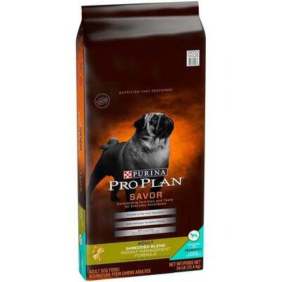 Purina Pro Plan Savor Adult Shredded Blend Weight Management Formula Dry Dog Food 34-lb
