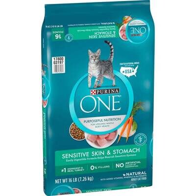 Purina ONE Sensitive Systems Dry Cat Food 16-lb
