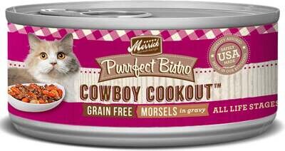 Merrick Purrfect Bistro Cowboy Cookout Grain Free Canned Cat Food 5.5-oz, case of 24