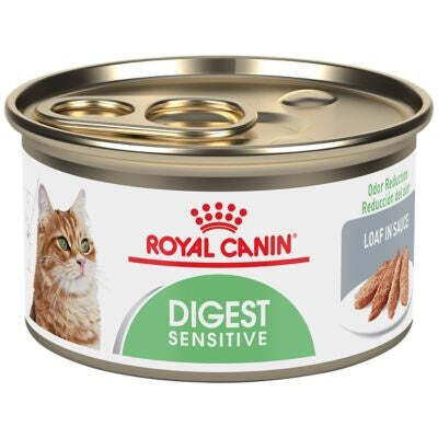 Royal Canin Feline Health Nutrition Digest Sensitive Loaf in Sauce Canned Cat Food 3-oz, case of 24