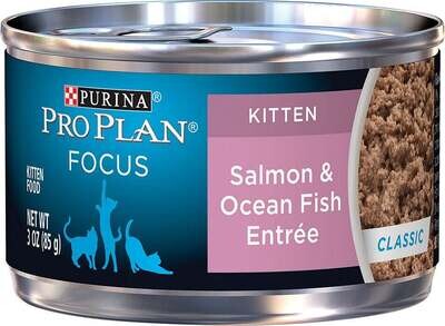 Purina Pro Plan Focus Kitten Classic Salmon & Ocean Fish Entree Canned Cat Food 3-oz, case of 24