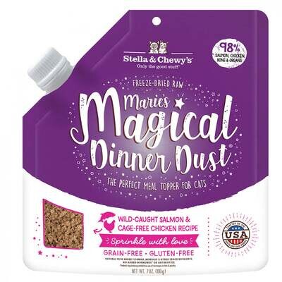 Stella & Chewy's Marie's Magical Dinner Dust Wild Caught Salmon & Cage Free Chicken Cat Food Topper 7-oz