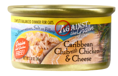 Against the Grain Caribbean Club with Chicken and Cheese Canned Cat Food 2.8-oz, case of 24
