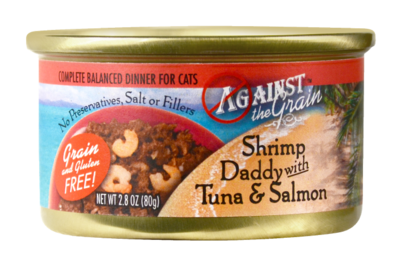 Against the Grain Shrimp Daddy with Tuna and Salmon Canned Cat Food 2.8-oz, case of 24