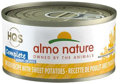 Almo Nature HQS Complete Cat Grain Free Chicken with Sweet Potatoes Canned Cat Food 2.47-oz, case of 24