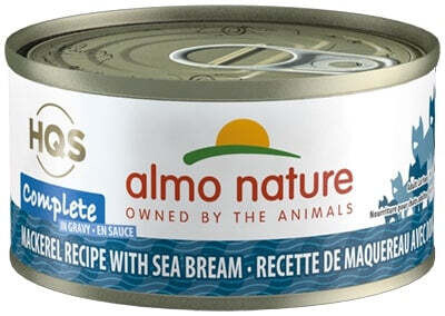 Almo Nature HQS Complete Cat Grain Free Mackerel with Sea Bream Canned Cat Food 2.47-oz, case of 24