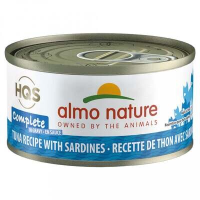 Almo Nature HQS Complete Cat Grain Free Tuna with Sardines Canned Cat Food 2.47-oz, case of 24