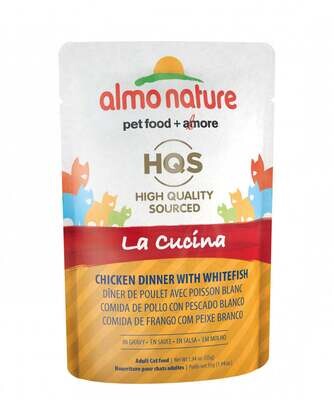 Almo Nature HQS La Cucina Cat Grain Free Chicken with Whitefish Wet Cat Food 1.94-oz, case of 24