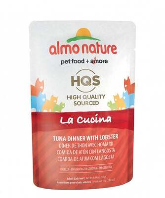 Almo Nature HQS La Cucina Cat Grain Free Tuna with Lobster Wet Cat Food 1.94-oz, case of 24