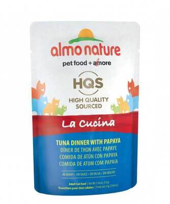 Almo Nature HQS La Cucina Cat Grain Free Tuna with Papaya Wet Cat Food 1.94-oz, case of 24