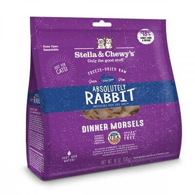 Stella & Chewy's Absolutely Rabbit Dinner Morsels Grain Free Freeze Dried Raw Cat Food 3.5-oz
