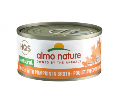 Almo Nature HQS Natural Cat Grain Free Chicken with Pumpkin Canned Cat Food 2.47-oz, case of 24