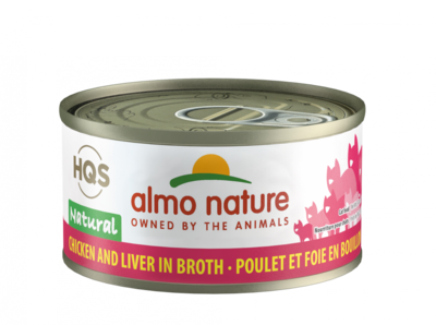 Almo Nature HQS Natural Cat Grain Free Chicken Liver Canned Cat Food 2.47-oz, case of 24