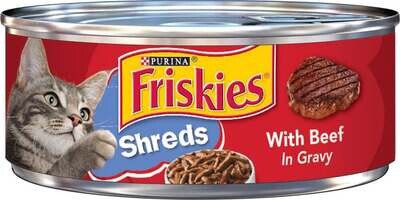 Friskies Shredded Beef Canned Cat Food 5.5-oz, case of 24