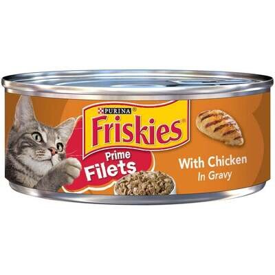 Friskies Prime Filets With Chicken In Gravy Canned Cat Food 5.5-oz, case of 24