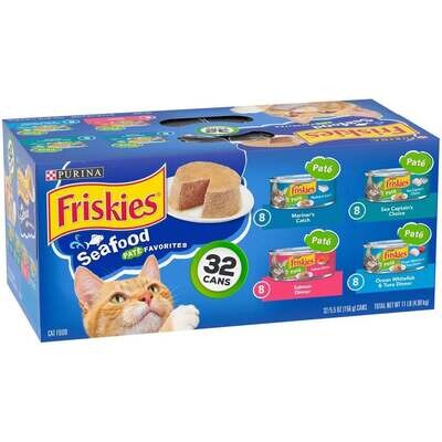 Friskies Seafood Variety Pack Canned Cat Food 5.5-oz, case of 32