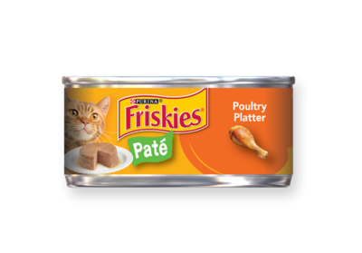 Friskies Pate Poultry Platter Canned Cat Food 5.5-oz, case of 24