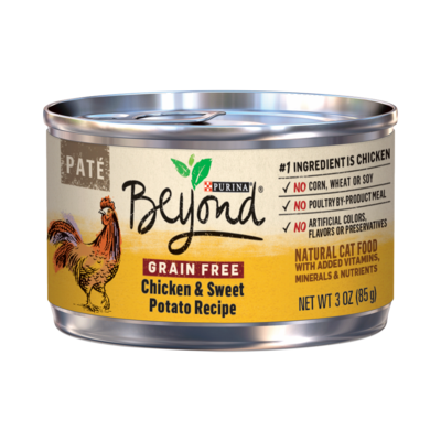 Purina Beyond Grain-Free Chicken & Sweet Potato Pate Recipe Canned Cat Food 3-oz, case of 12