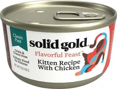 Solid Gold Flavorful Feast Grain Free Kitten Recipe with Chicken Canned Cat Food 3-oz, case of 24