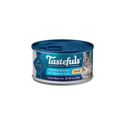 Blue Buffalo Tastefuls Natural Mature Pate Chicken Entree Wet Cat Food 3-oz, case of 12