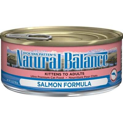 Natural Balance Salmon Formula Canned Cat Food 5.5-oz, case of 24
