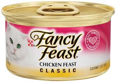 Fancy Feast Gourmet Chicken Canned Cat Food 3-oz, case of 24