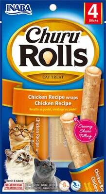 Inaba Cat Churu Rolls Chicken Recipe Wraps Chicken Recipe Cat Treats 1.4-oz