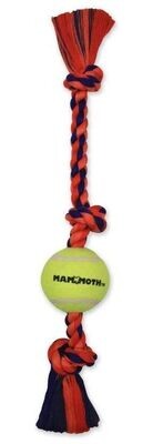 Mammoth Flossy Chews Color 3-Knot Tug with Tennis Ball 20