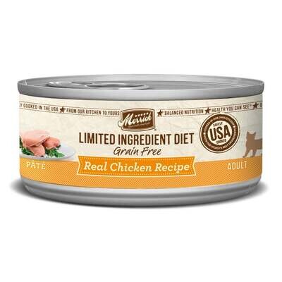Merrick Limited Ingredient Diet Grain Free Real Chicken Pate Canned Cat Food 5-oz, case of 24