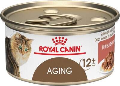 Royal Canin Aging 12+ Senior Thin Slices in Gravy Canned Cat Food 3-oz, case of 24