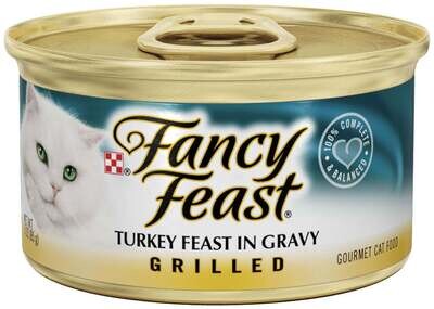 Fancy Feast Grilled Turkey Feast Canned Cat Food 3-oz, case of 24