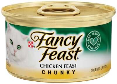 Fancy Feast Chunky Chicken Canned Cat Food 3-oz, case of 24