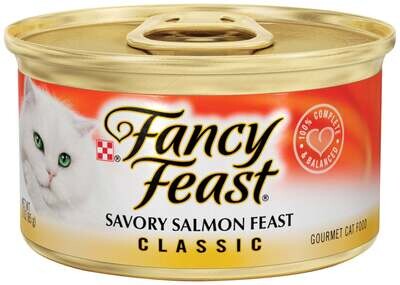Fancy Feast Savory Salmon Canned Cat Food 3-oz, case of 24
