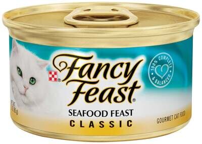 Fancy Feast Gourmet Seafood Canned Cat Food 3-oz, case of 24