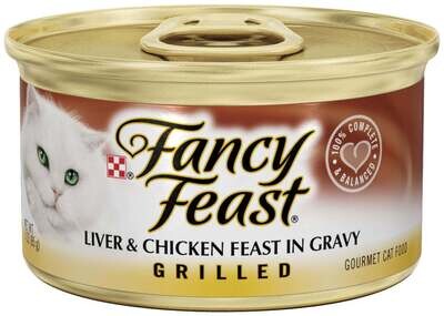 Fancy Feast Grilled Liver and Chicken Canned Cat Food 3-oz, case of 24