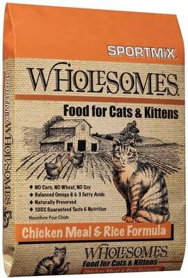 SPORTMiX Wholesomes Chicken Meal & Rice Recipe Dry Cat & Kitten Food 15-lb