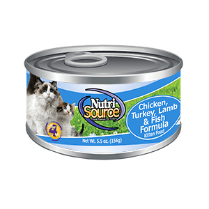 NutriSource Chicken, Lamb, Turkey & Fish Select Grain Free Kitten Recipe Canned Cat Food 5-oz, case of 12