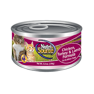 NutriSource Cat & Kitten Chicken, Turkey & Lamb Canned Cat Food 5-oz, case of 12