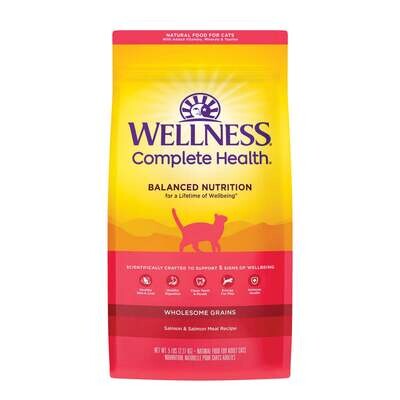 Wellness Complete Health Adult Health Salmon & Salmon Meal Recipe Dry Cat Food 5-lb