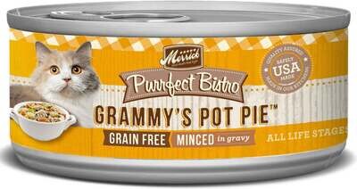 Merrick Purrfect Bistro Grammy's Pot Pie Grain Free Canned Cat Food 5.5-oz, case of 24
