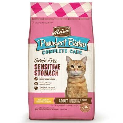 Merrick Purrfect Bistro Grain Free Complete Care Sensitive Stomach Recipe Dry Cat Food 12-lb