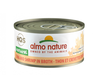 Almo Nature HQS Natural Cat Grain Free Tuna with Shrimp Canned Cat Food 2.47-oz, case of 24