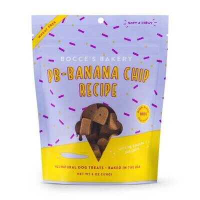 Bocce's Bakery PB Banana Chip Soft & Chewy  Dog Treats 6-oz