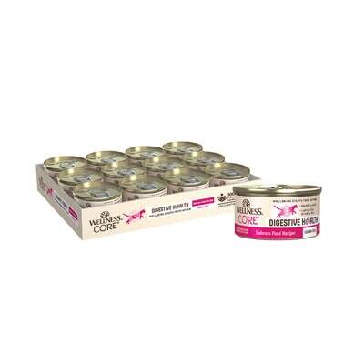 Wellness Core Digestive Health Salmon Pate Recipe Canned Cat Food 3-oz, case of 12